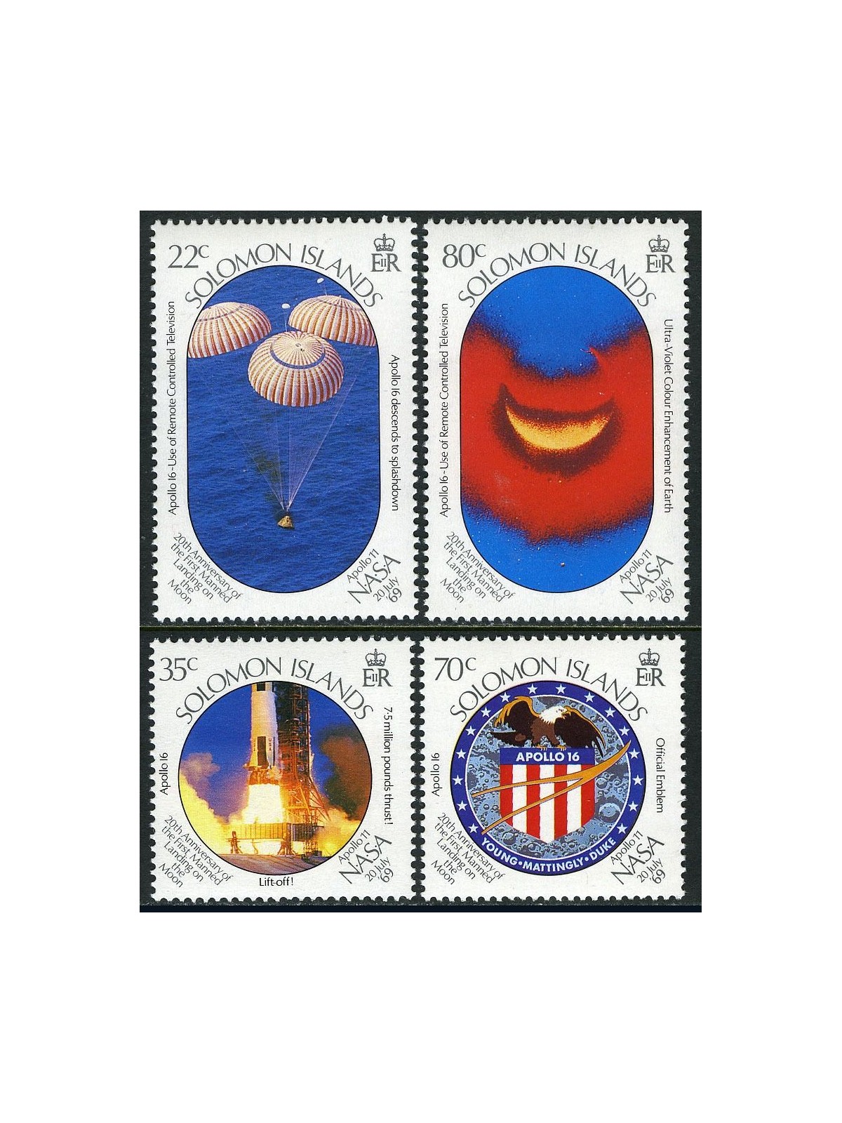 SOLOMON 1989 Moonlanding 4v MNH**