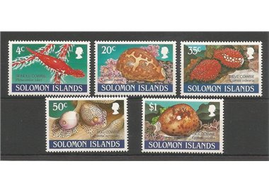 SOLOMON 1990 Snails, slugs 5v MNH**