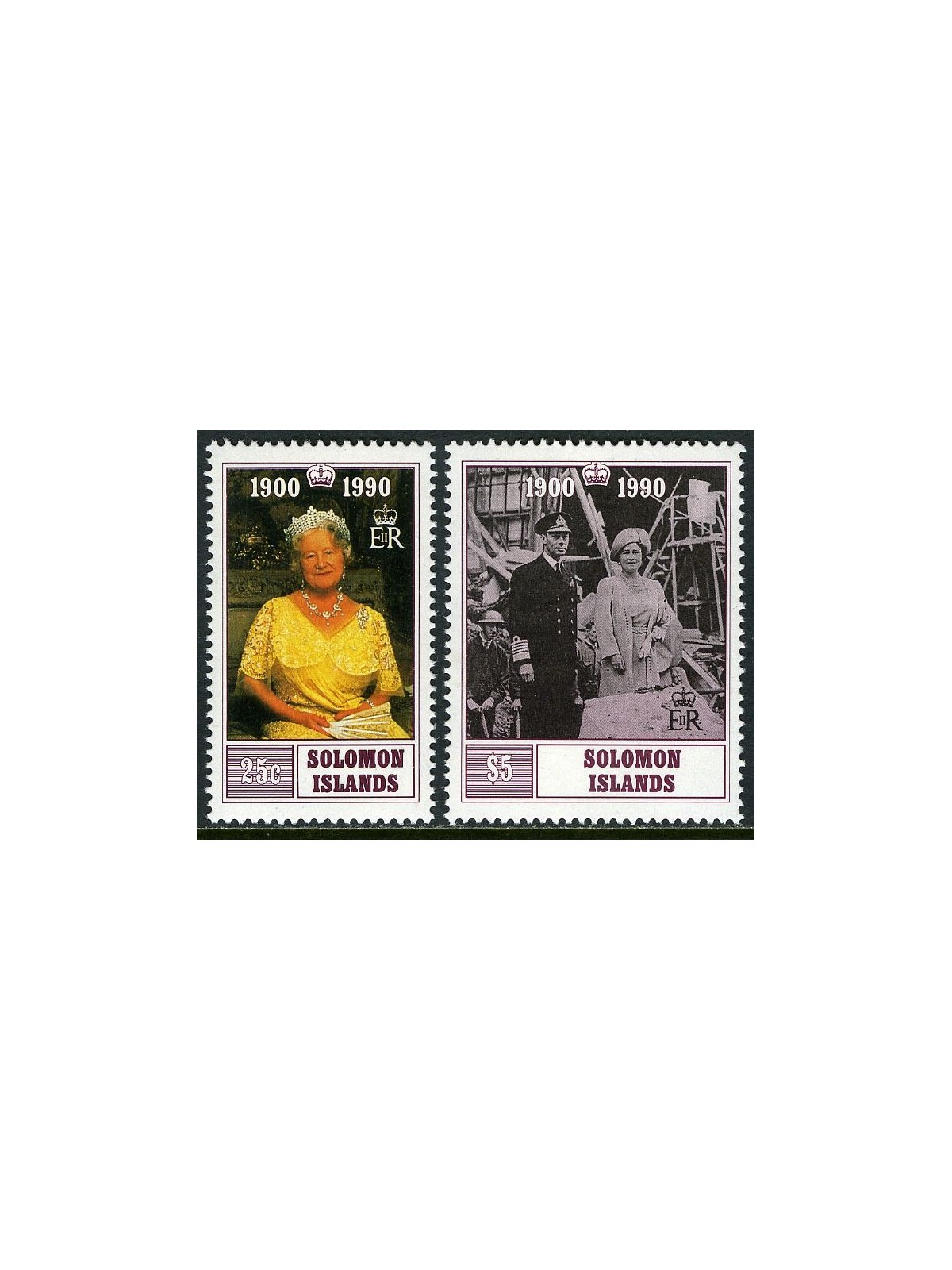 SOLOMON 1990 Queen mother 2v MNH**
