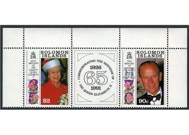 SOLOMON 1991 Queen birthday 2v MNH**