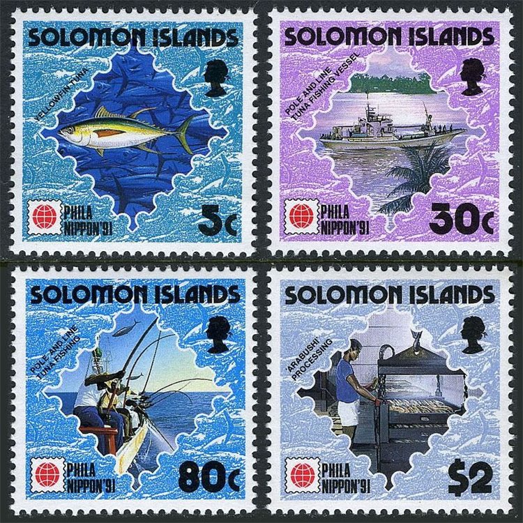 SOLOMON 1991 Philanippon, fishing 4v MNH**
