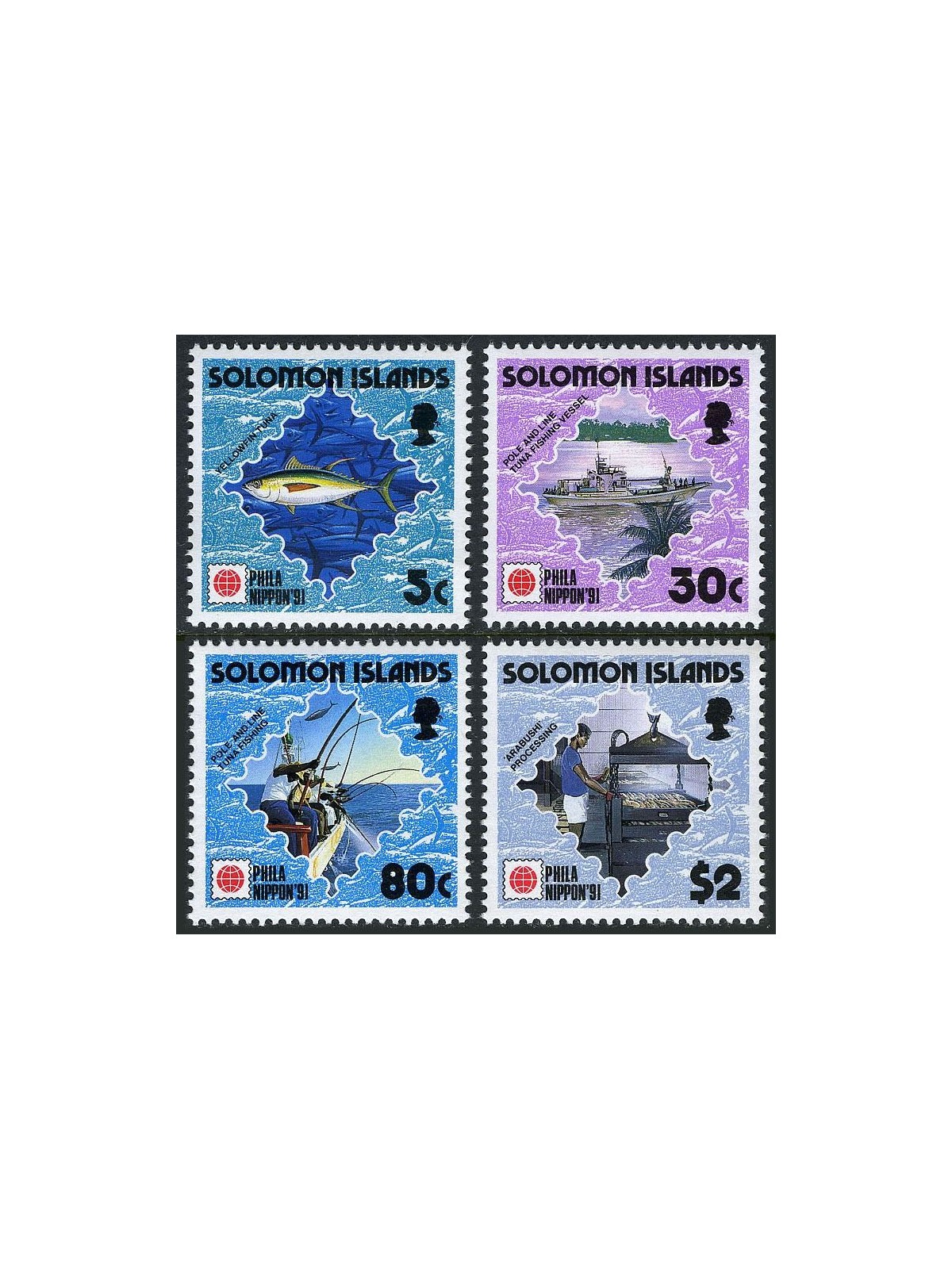 SOLOMON 1991 Philanippon, fishing 4v MNH**