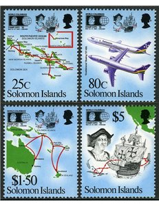 SOLOMON 1992 World Columbian stamp expo 4v MNH**