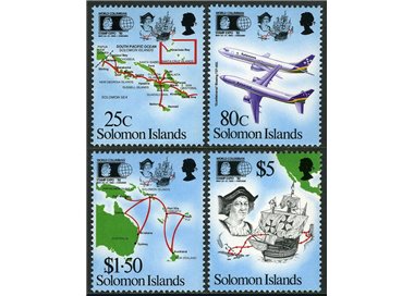 SOLOMON 1992 World Columbian stamp expo 4v MNH**