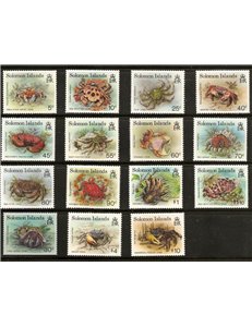 SOLOMON 1992 Definitives, crabs 15v MNH**