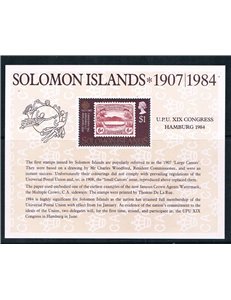 SOLOMON 1984 UPU s/s MNH Congress**