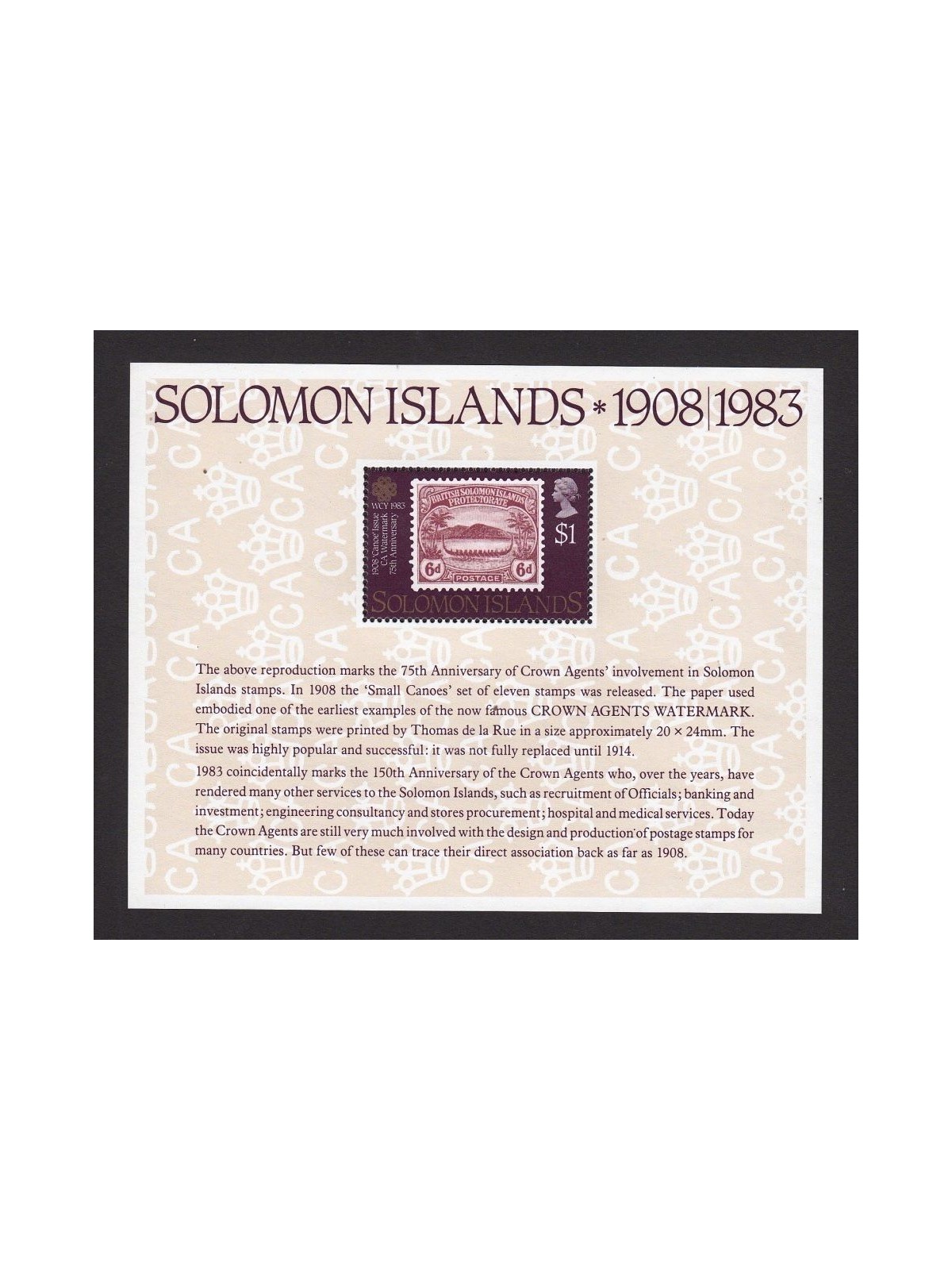 SOLOMON 1983 Year of Communications s/s MNH**