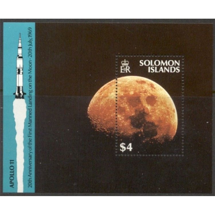 SOLOMON 1989 Moonlanding 1 BF MNH**