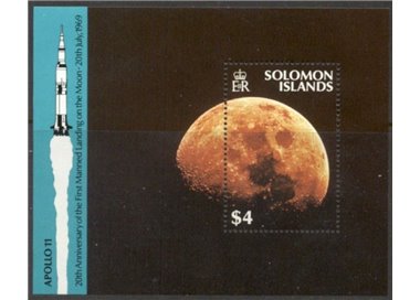 SOLOMON 1989 Moonlanding 1 s/s MNH**