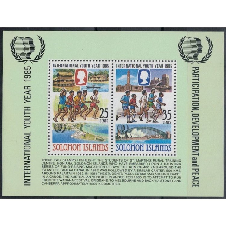 SOLOMON 1985 International Youth Year 1 s/s MNH**