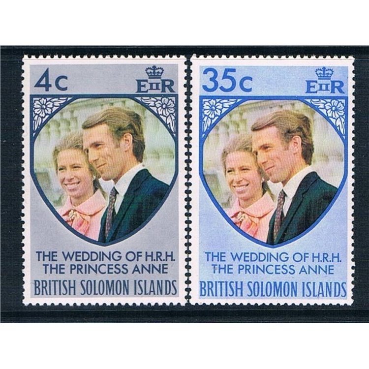 SOLOMON 1973 Royal wedding 2v MNH**