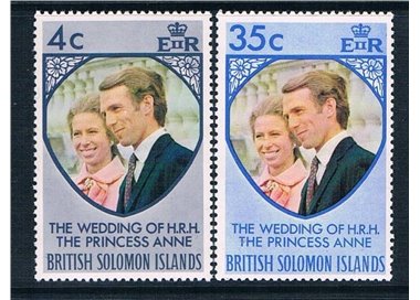 SOLOMON 1973 Royal wedding 2v MNH**