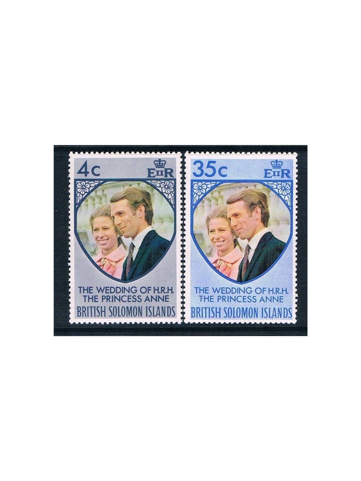 SOLOMON 1973 Royal wedding 2v MNH**