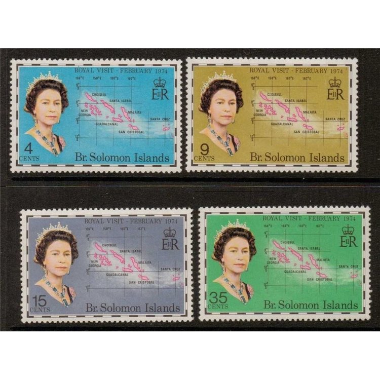 SOLOMON 1974 Royal visit 4v MNH**