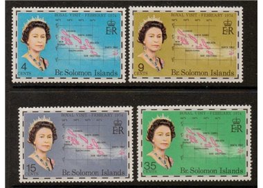 SOLOMON 1974 Royal visit 4v MNH**