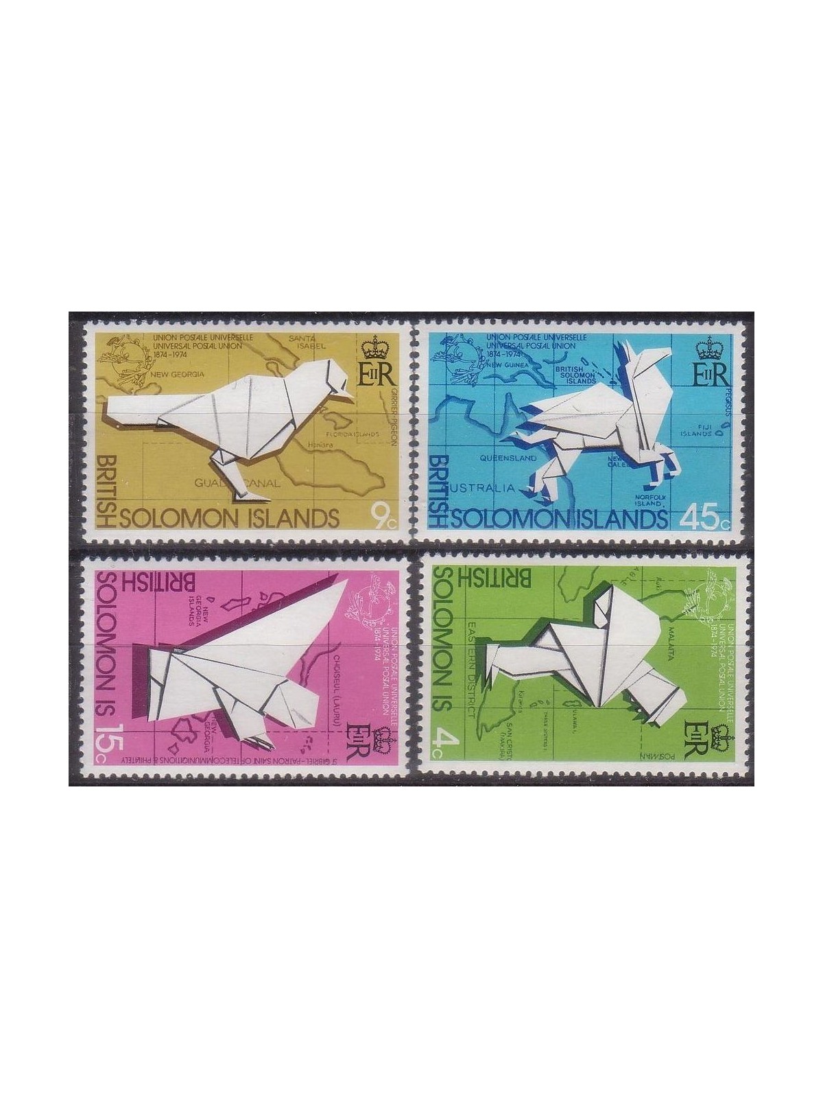 SOLOMON 1974 U.P.U. centenary 4v MNH**