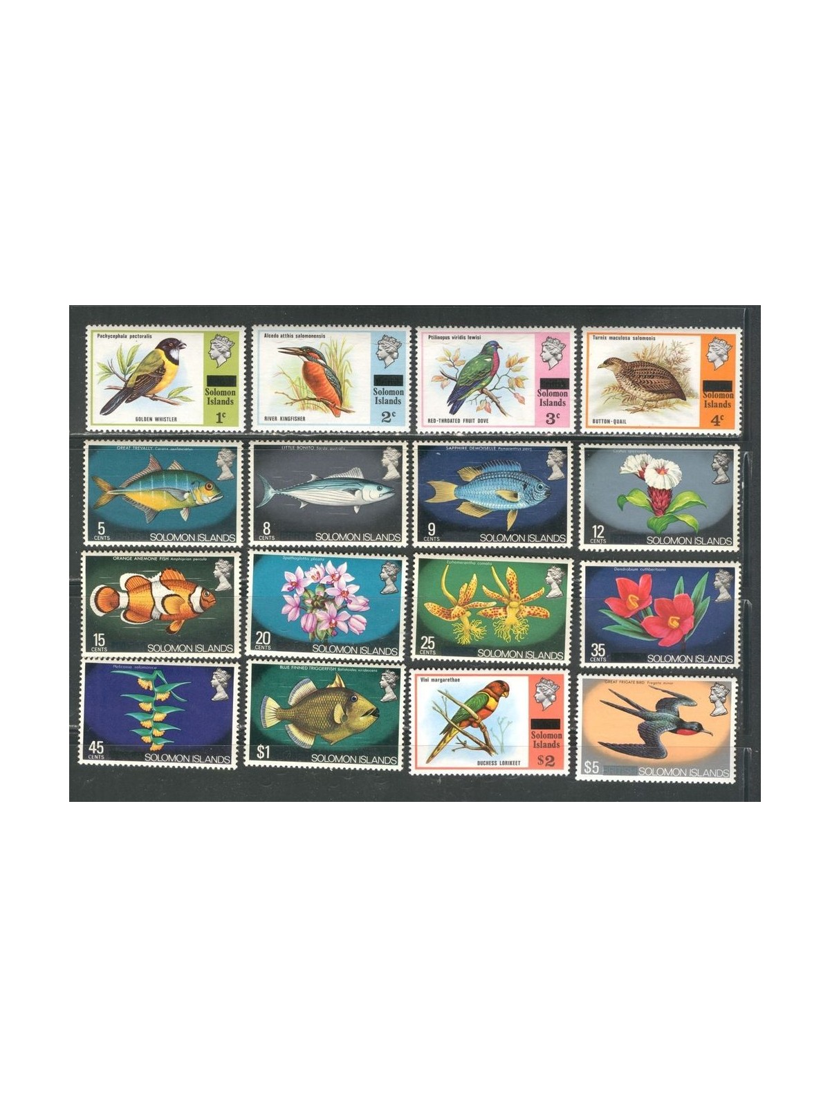 SOLOMON 1975 Ordinary set, overprinted 16v MNH**