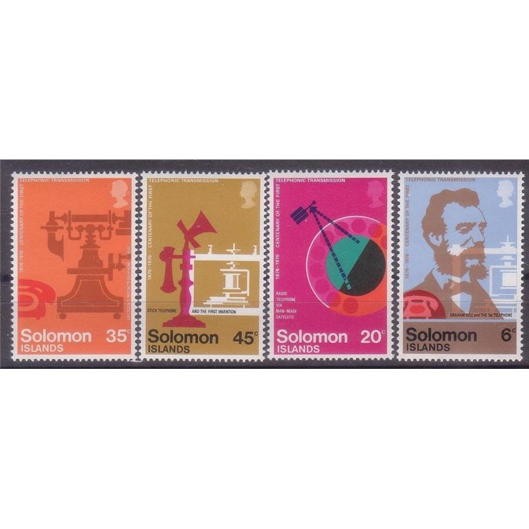 SOLOMON 1976 Telephone centenary 4v MNH**