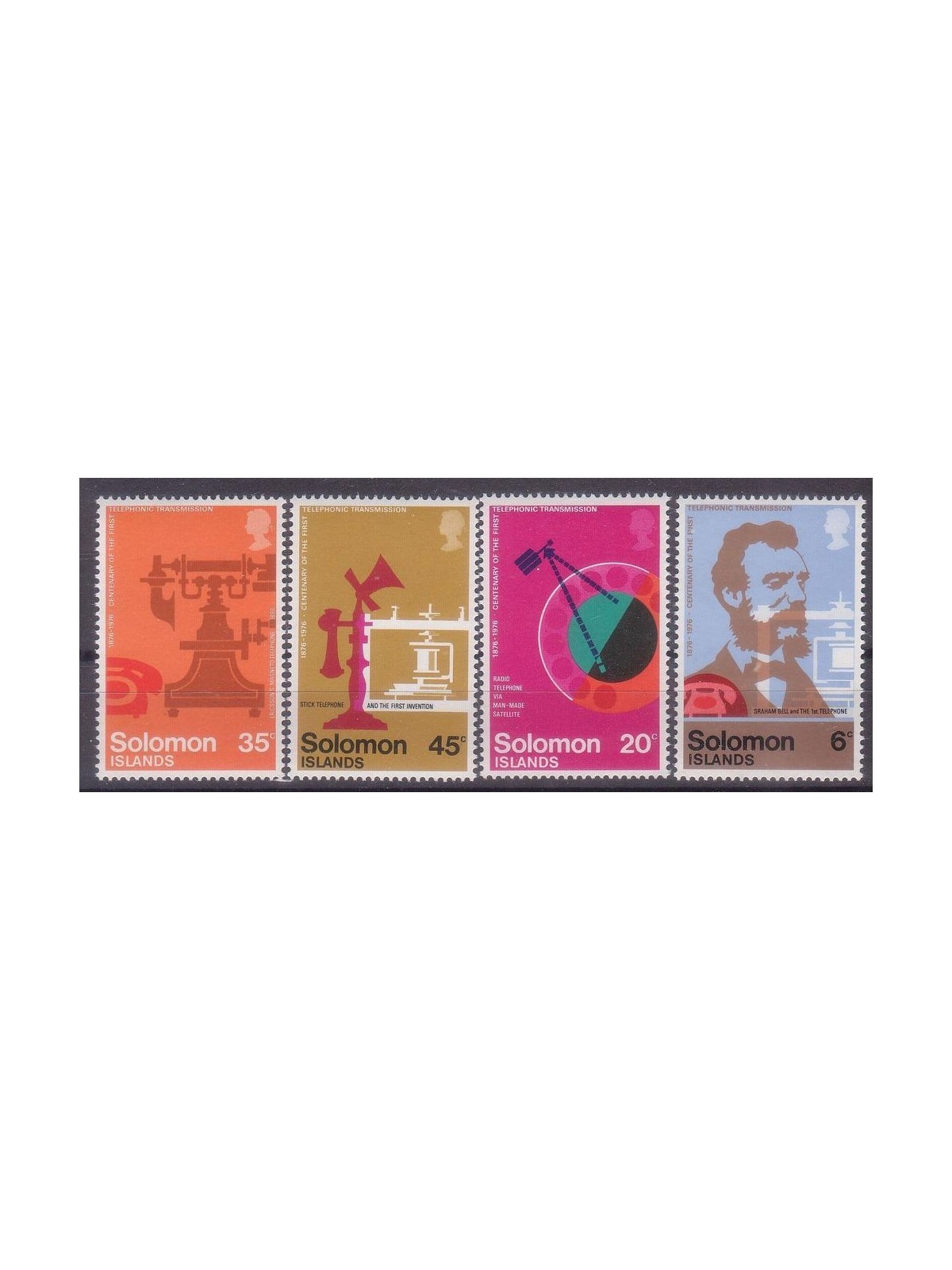 SOLOMON 1976 Telephone centenary 4v MNH**