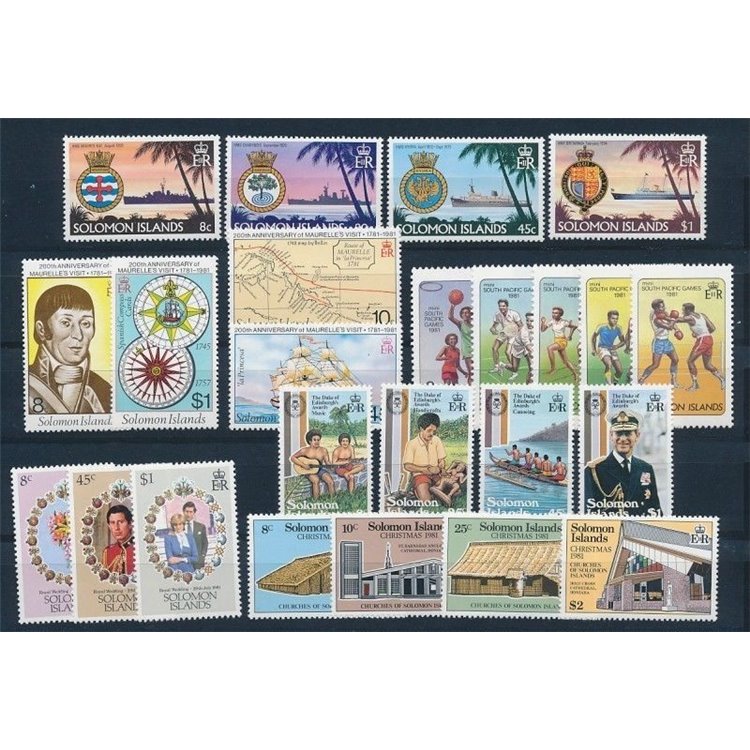 SOLOMON 1981 Complete Yearset 24v + 2 BF MNH**