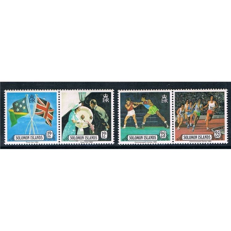 SOLOMON 1982 Royal visit & Commonwealth games 4v MNH**