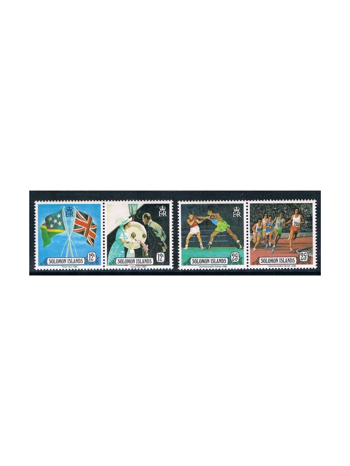 SOLOMON 1982 Royal visit & Commonwealth games 4v MNH**