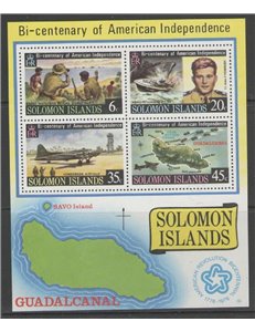 SOLOMON 1976 Bi-centenary of American Indipendence 1 BF MNH**