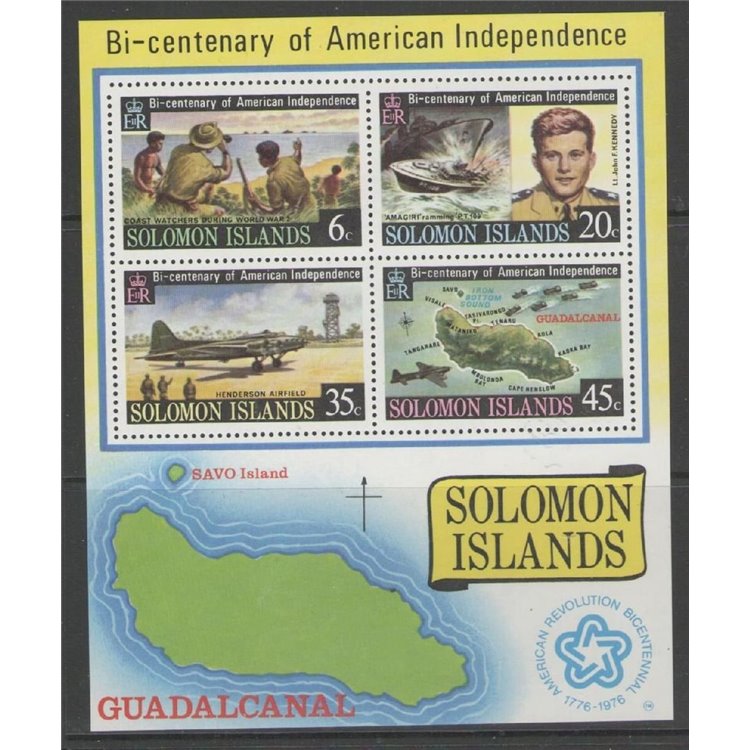 SOLOMON 1976 Bi-centenary of American Independence 1 s/s MNH**