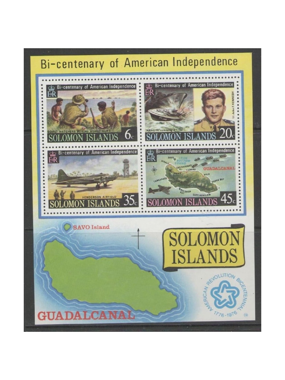 SOLOMON 1976 Bi-centenary of American Independence 1 s/s MNH**