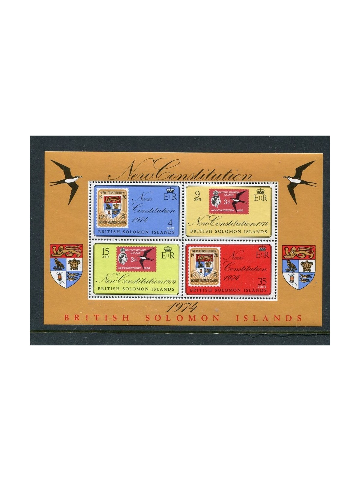 SOLOMON 1974 New constitution 1 s/s MNH**