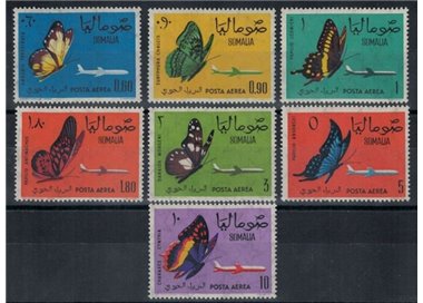 SOMALIA 1961 Farfalle, posta aerea 7v MNH**