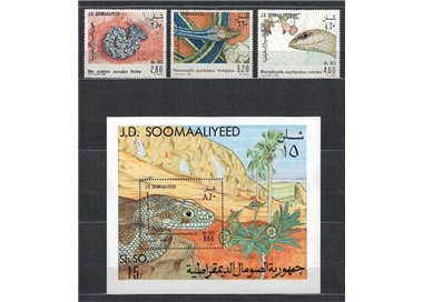 SOMALIA 1982 Fauna, Snakes 3v + 1 s/s MNH**