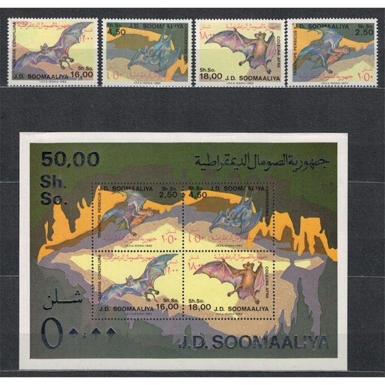 SOMALIA 1985 Fauna, Pipistrelli 4v + 1 BF MNH**