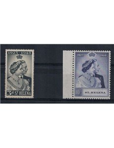 ST. HELENA 1948 Silver wedding 2v MNH**