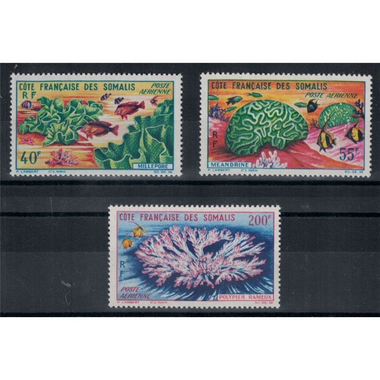 SOMALIA FRANCESE 1963 Fauna corallina 3v MNH**
