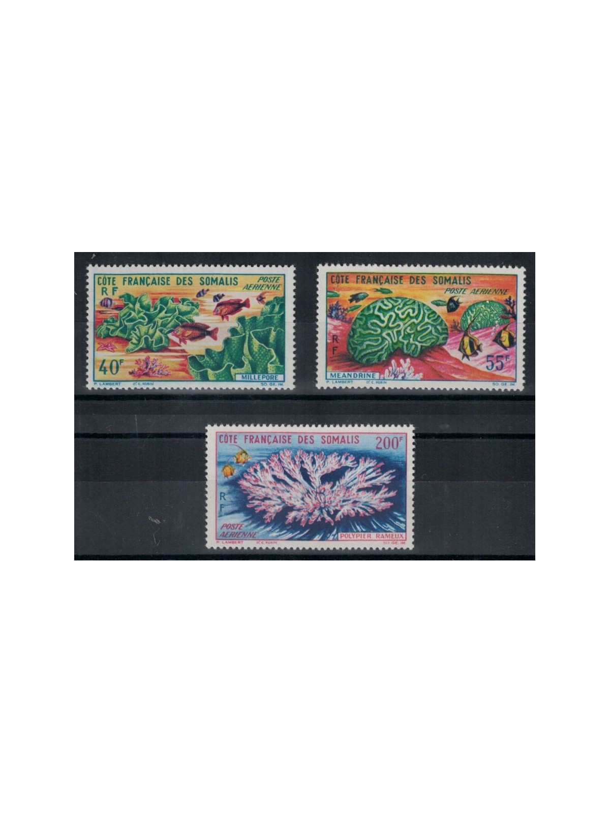 FRENCH SOMALIA 1963 Coral fauna 3v MNH**