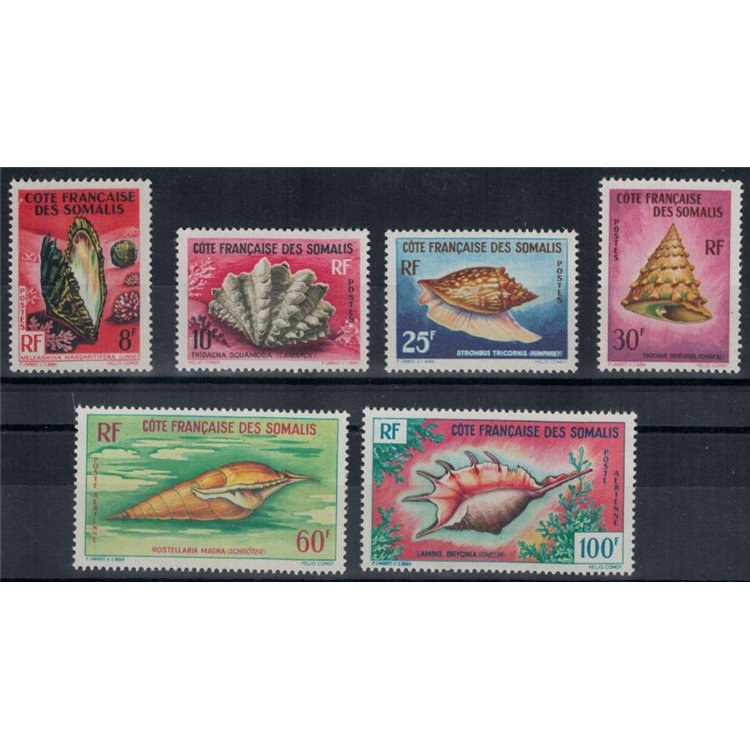 SOMALIA FRANCESE 1962 Conchiglie 6v MNH**