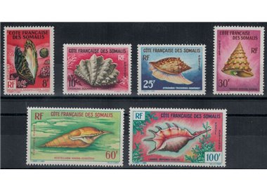 SOMALIA FRANCESE 1962 Conchiglie 6v MNH**