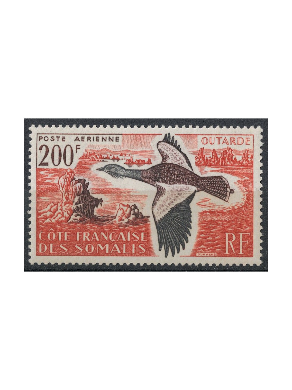 SOMALIA FRANCESE 1960 Otarda, posta aerea MNH**