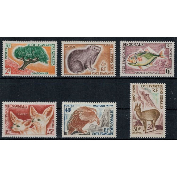 SOMALIA FRANCESE 1962 Flora e fauna 6v MNH**