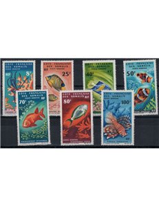 SOMALIA FRANCESE 1966 Fauna marina, pesci 7v MNH**