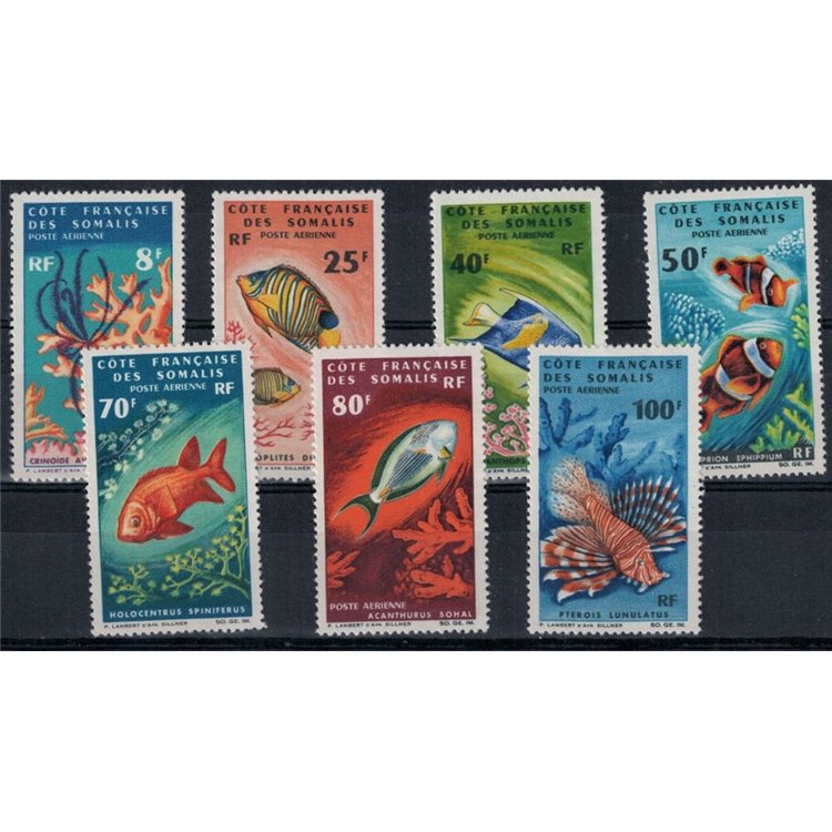 SOMALIA FRANCESE 1966 Fauna marina, pesci 7v MNH**