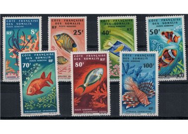 FRENCH SOMALIA 1966 Marine fauna, fish 7v MNH**