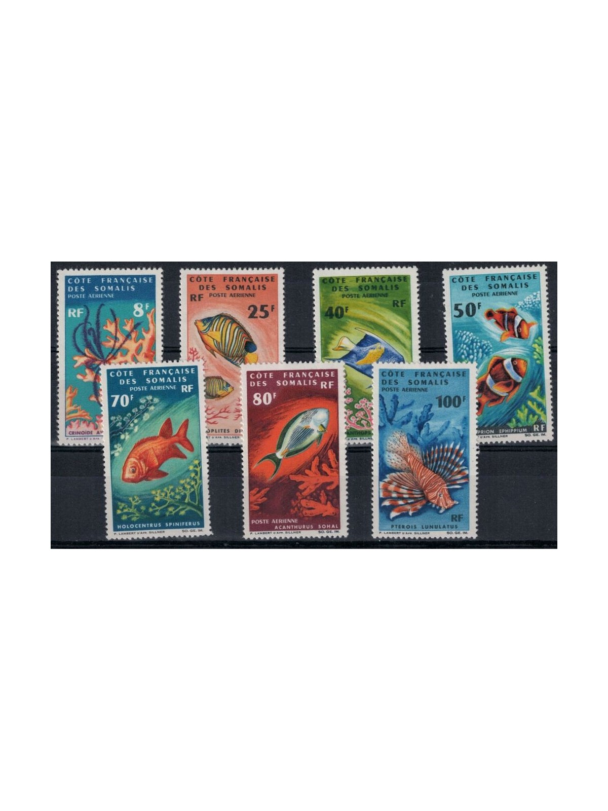 FRENCH SOMALIA 1966 Marine fauna, fish 7v MNH**