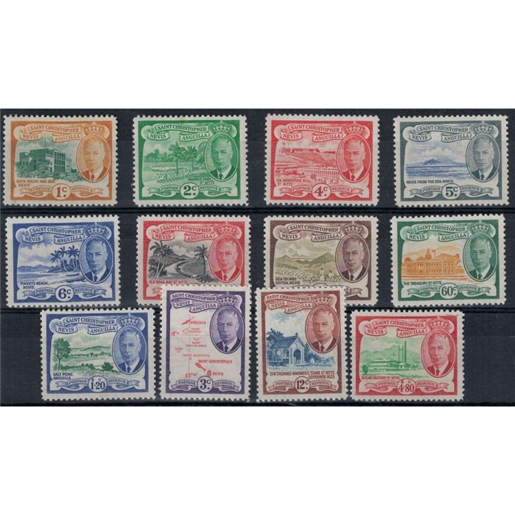 ST. CHRISTOPHER NEVIS ANGUILLA 1952 Ordinary series, George VI 12v mng
