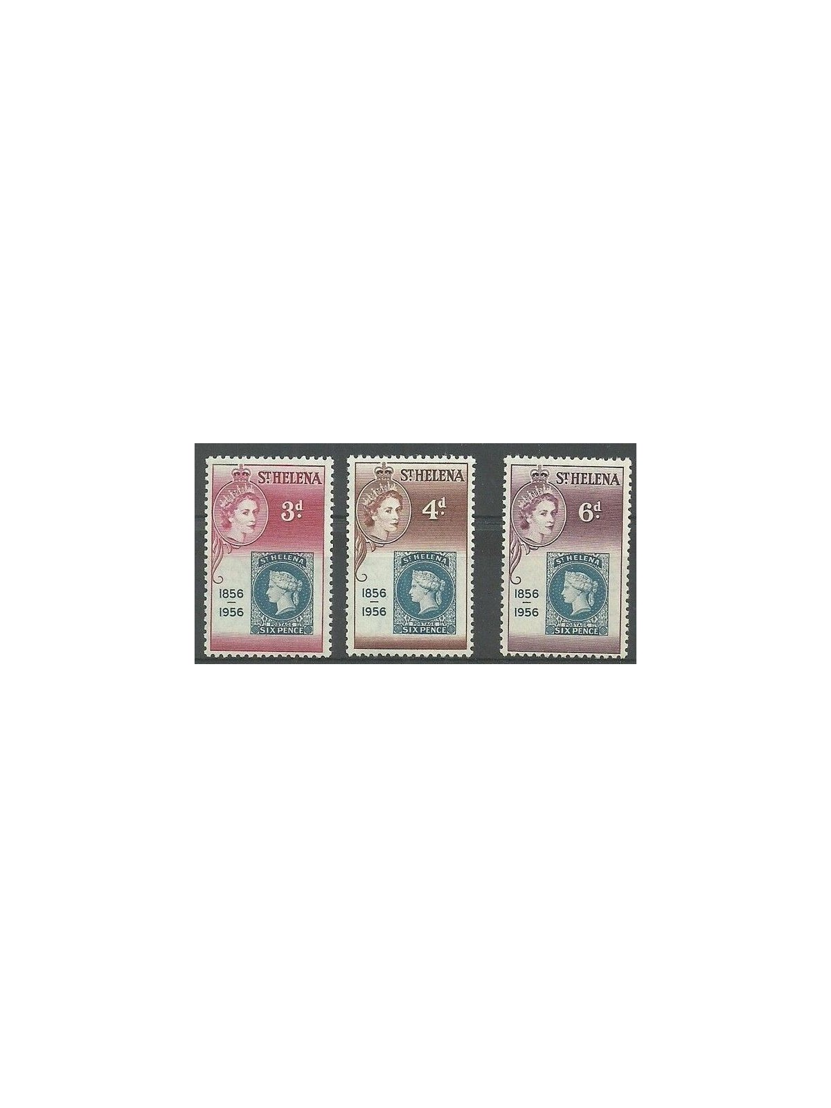 ST. HELENA 1956 Stamp centenary 3v MNH**