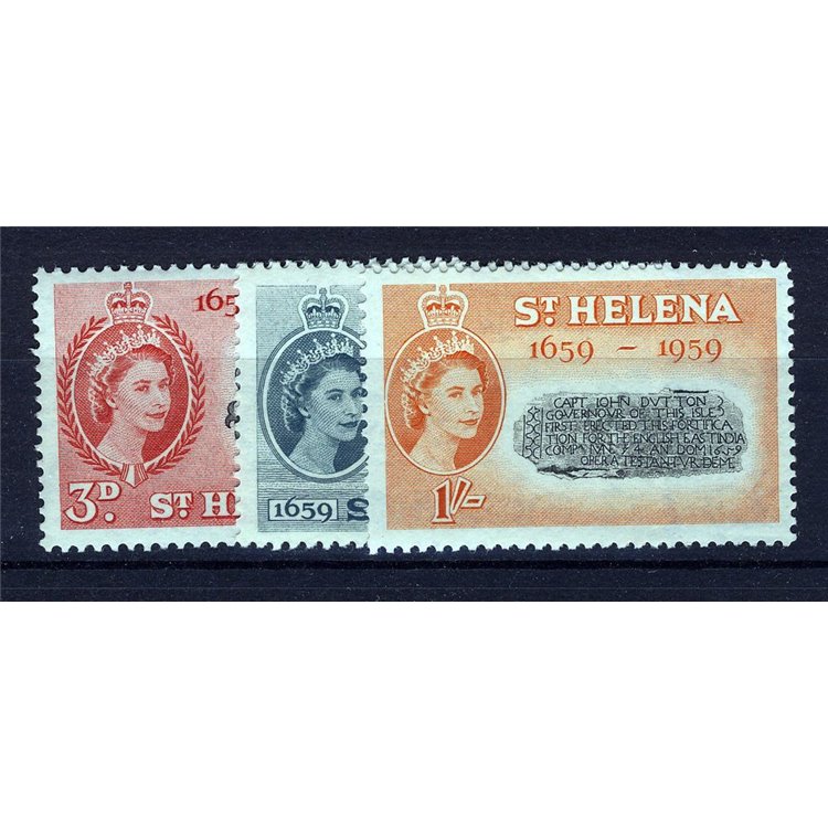 ST. HELENA 1959 300th anniversary of the colony 3v MNH**
