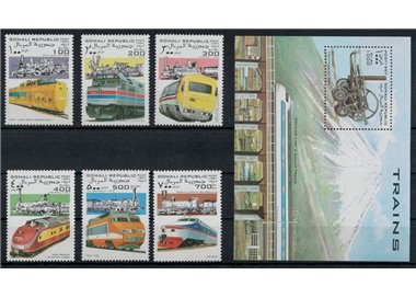 SOMALIA 1997 Trains, locomotives 6v + 1 s/s MNH**