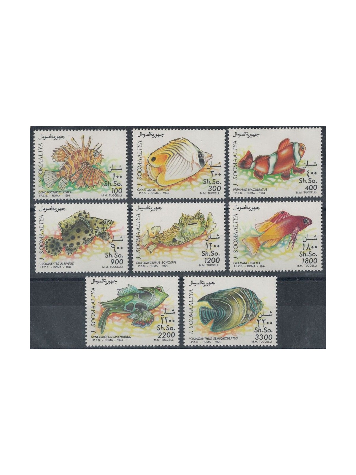 SOMALIA 1994 Marine fauna, fish 8v MNH**