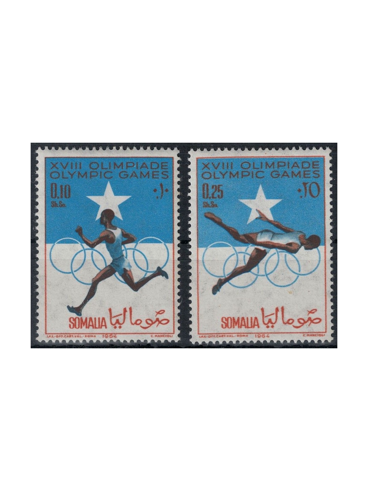 SOMALIA 1964 Giochi olimpici di Tokyo 2v MNH**